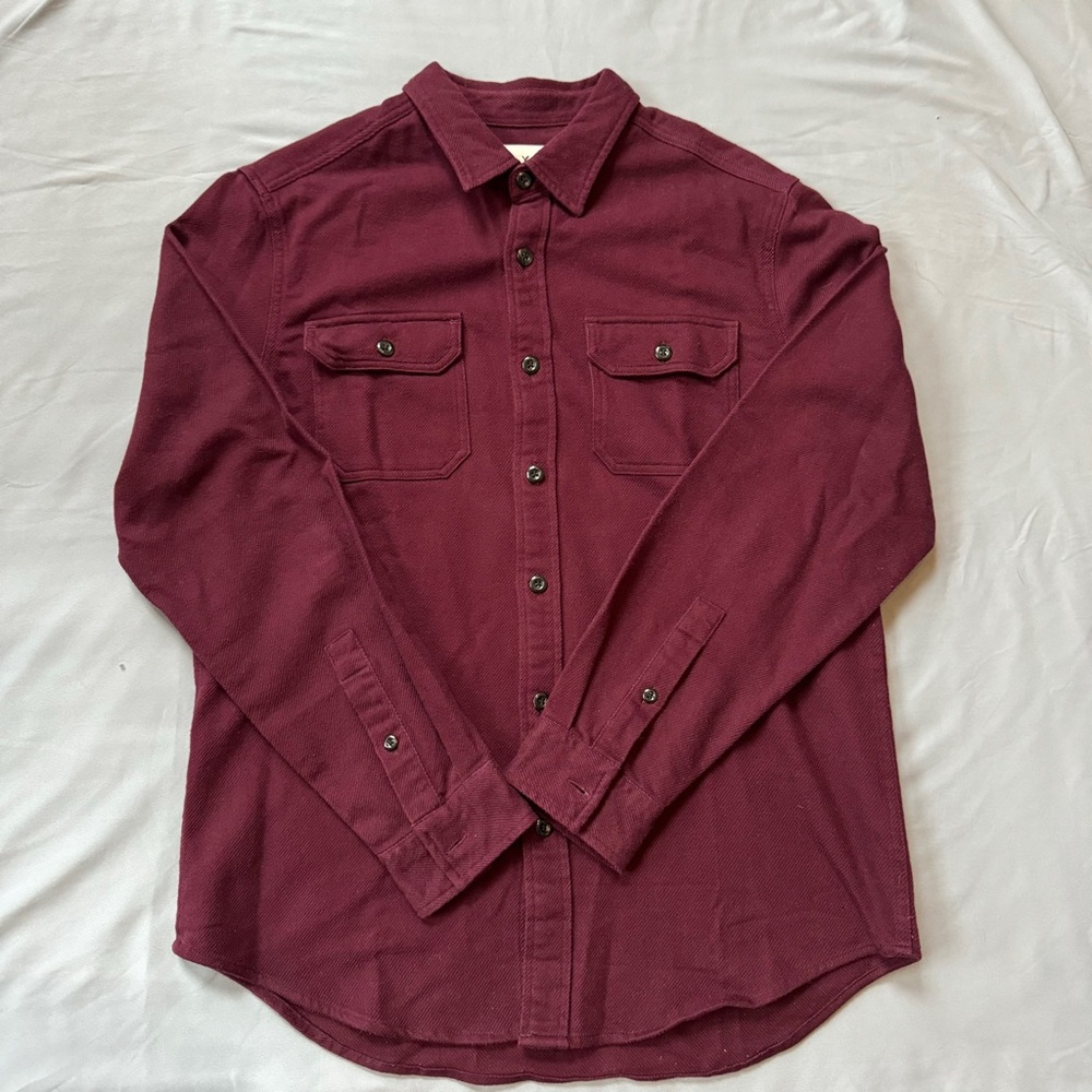 American Eagle Outfitters Burgundy Casual Button Down Shirt